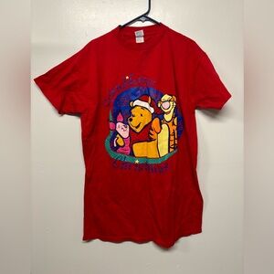 Vintage Disney Winnie The POOH Christmas Cotton Nightgown Size OS